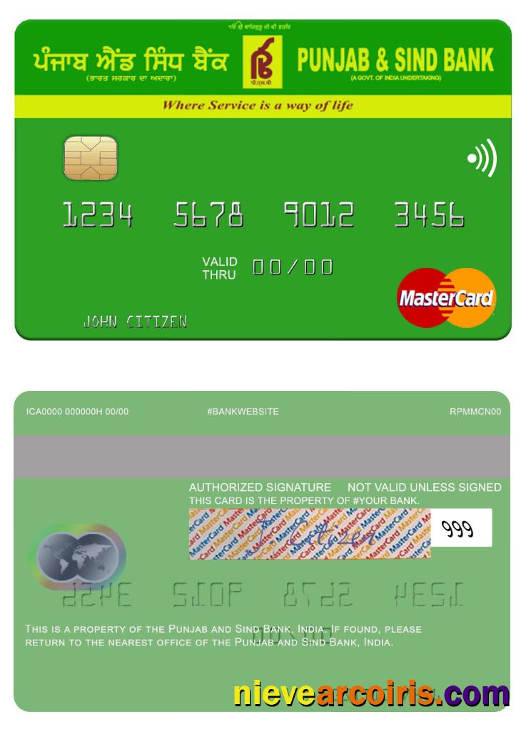 India Punjab and Sind Bank mastercard